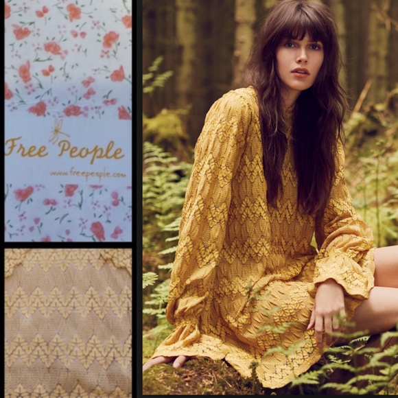 Free People Dresses & Skirts - Free People Simone Mock Neck Lace Mini Dress - XS